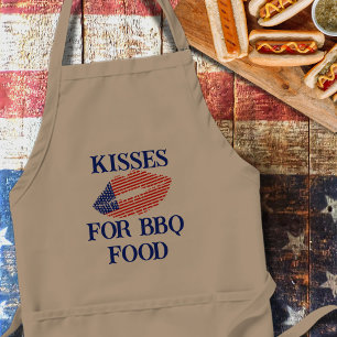 Patriotic USA Kiss 4th July Independence Day BBQ Standard Apron