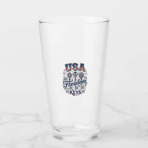Patriotic USA Let Freedom Keys Vector Shirt Design Glass