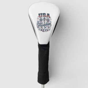 Patriotic USA Let Freedom Keys Vector Shirt Design Golf Head Cover
