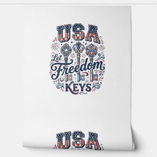 Patriotic USA Let Freedom Keys Vector Shirt Design Wallpaper