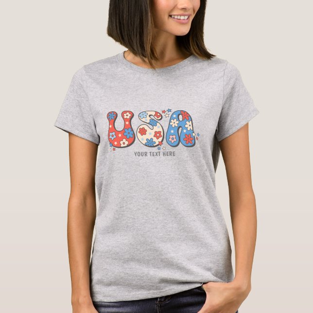 Patriotic USA Love 4th July Independence Day T-Shirt (Front)