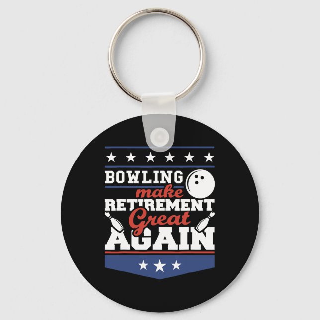 Patriotic Usa Make Bowling Great Again  Key Ring (Front)