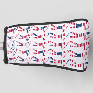  Patriotic USA Monogram PUTTER Golf Head Cover