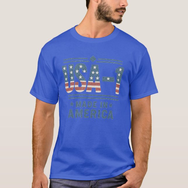 Patriotic USA Number One Vintage Design T-Shirt (Front)