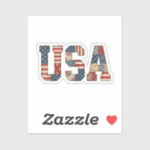Patriotic USA Patchwork Vintage Americana Quilt 4t
