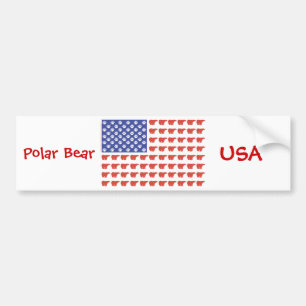 Patriotic USA Polar Bears Bumper Sticker