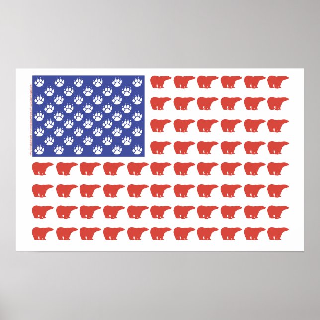 Patriotic USA Polar Bears Poster (Front)
