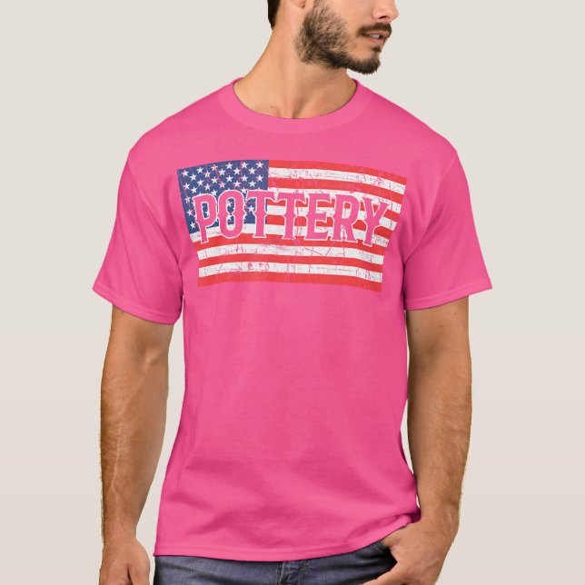 Patriotic Usa Pottery Maker For Ceramic Artists Po T-Shirt (Front)