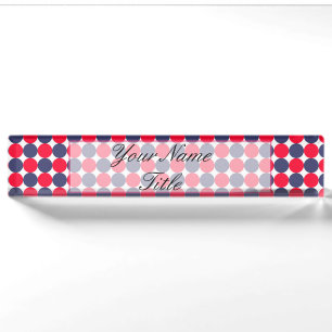 Patriotic USA Red Blue Desk Nameplate Custom Name