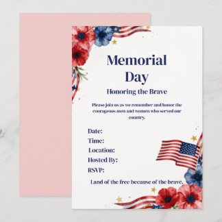Patriotic USA Red White Blue Invite