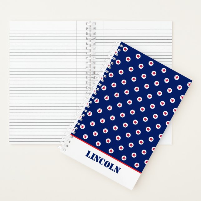 Patriotic USA Red White Blue Stars NAME America Notebook (Inside)