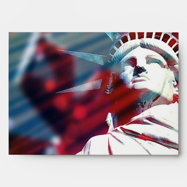Patriotic USA Statue of Liberty Flag Envelope (Front)