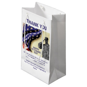 Patriotic USA Thank You VETERANS DAY Small Gift Bag