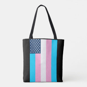 Patriotic USA Trans Pride Flag Tote Bag