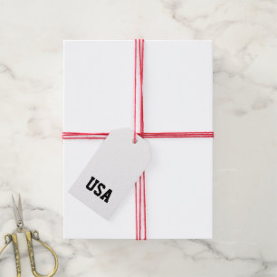 Patriotic USA Typography Blue Olympic Sports Fun Gift Tags