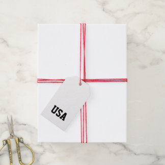 Patriotic USA Typography Blue Olympic Sports Fun Gift Tags