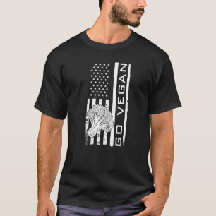 Patriotic usa us flag Broccoli Powered vegan veget T-Shirt