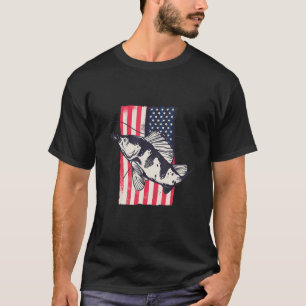 Patriotic usa us flag fishing apparel vintage T-Shirt