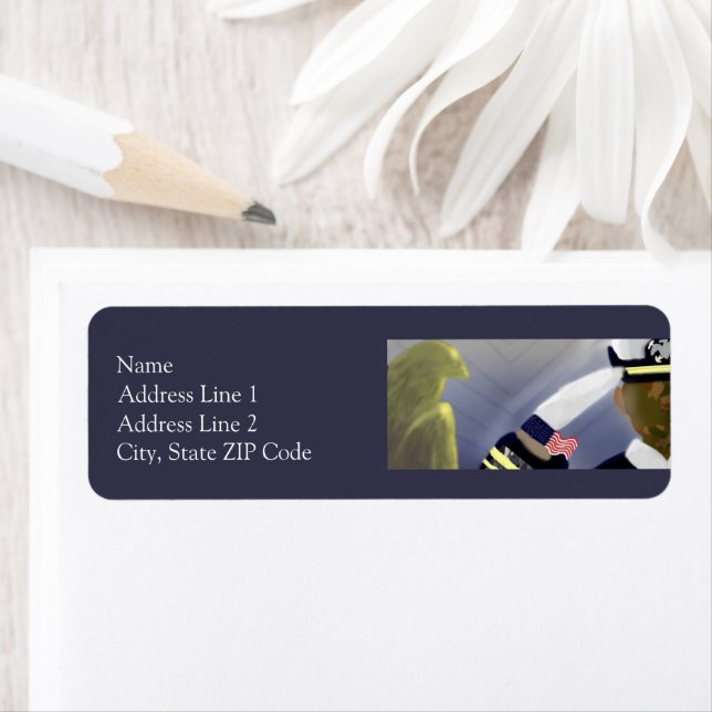 Patriotic USA Veteran Art Return Labels (Insitu)