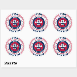 Patriotic Utah Circle Design Sticker