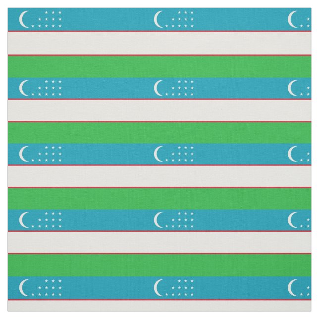 Patriotic Uzbekistan Flag Fabric (Swatch)