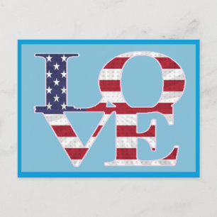 Patriotic valentine's day holiday postcard