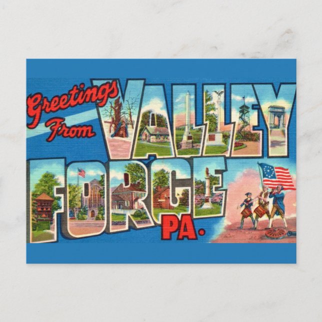 Patriotic Valley Forge PA  Postcard (Front)