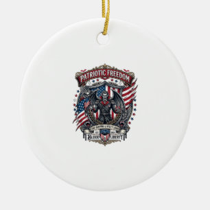 Patriotic Vampire Liberty Lord Horror Monster Patr Ceramic Tree Decoration