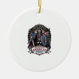 Patriotic Vampire Liberty Lord Horror Monster Patr Ceramic Tree Decoration
