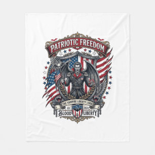 Patriotic Vampire Liberty Lord Horror Monster Patr Fleece Blanket