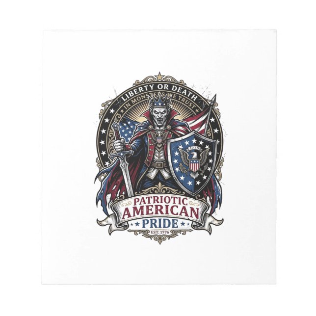 Patriotic Vampire Liberty Lord Horror Monster Patr Notepad (Front)