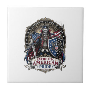 Patriotic Vampire Liberty Lord Horror Monster Patr Tile