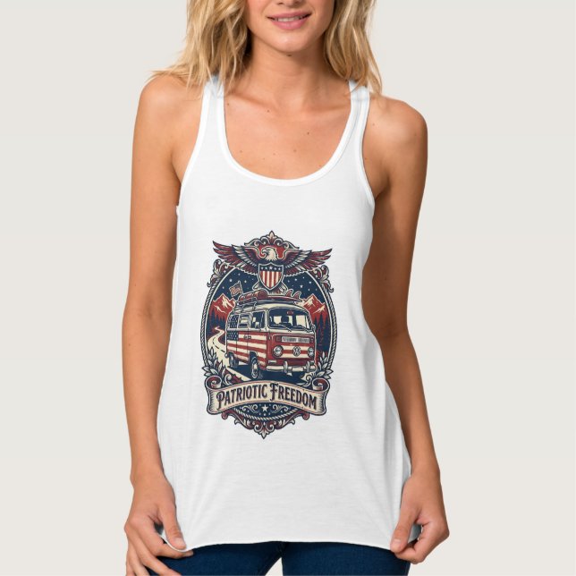Patriotic Van Life Vector Graphic Tee_1 Singlet (Front)