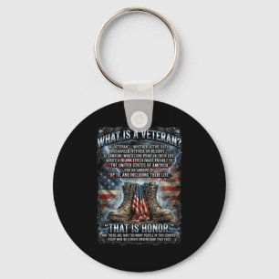 Patriotic Veteran Definition Blank Check Sacrifice Key Ring