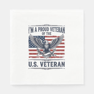 Patriotic Veteran Eagle Vintage Engraving Shirt De Napkin