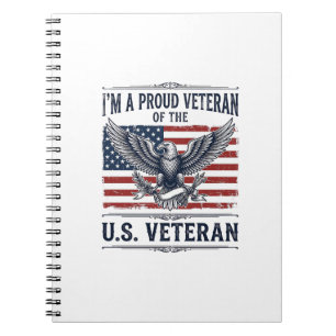 Patriotic Veteran Eagle Vintage Engraving Shirt De Notebook