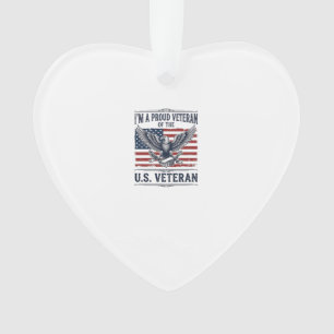 Patriotic Veteran Eagle Vintage Engraving Shirt De Ornament