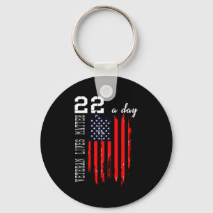 Patriotic Veteran Lives 22 Day Graphic Art Key Ring