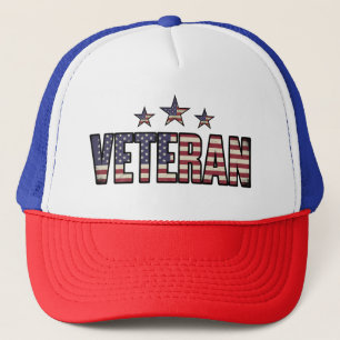 Patriotic Veteran USA Trucker Hat