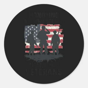 Patriotic Veterans Day Honouring All Who Served Am Classic Round Sticker