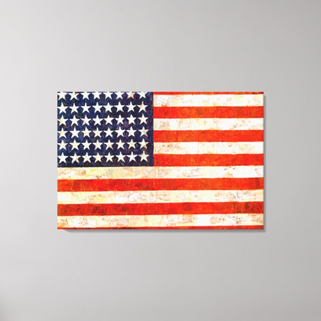 Patriotic Vintage American Flag Wall Canvas Art (Front)