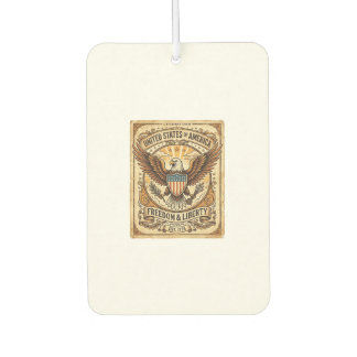 Patriotic Vintage Bald Eagle Distressed Car Air Freshener