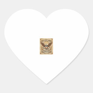 Patriotic Vintage Bald Eagle Distressed Heart Sticker