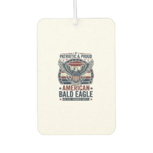Patriotic Vintage Bald Eagle Distressed T-Shirt (3 Car Air Freshener