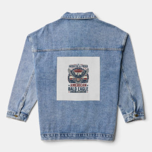 Patriotic Vintage Bald Eagle Distressed T-Shirt (3 Denim Jacket