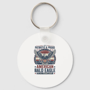 Patriotic Vintage Bald Eagle Distressed T-Shirt (3 Key Ring