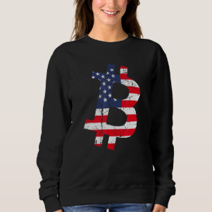 Patriotic Vintage Bitcoin USA National Crypto Meme Sweatshirt
