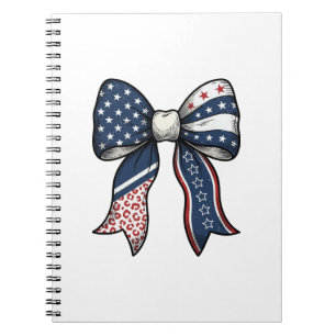 Patriotic Vintage Engraved Bow Vector Design_1 Notebook