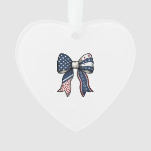 Patriotic Vintage Engraved Bow Vector Design_1 Ornament