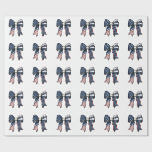 Patriotic Vintage Engraved Bow Vector Design_1 Wrapping Paper